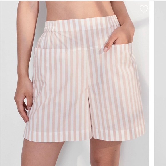 NWT Lunya Airy Cotton Short in Flushed Taupe Stripe - Sz XS - Picture 3 of 8